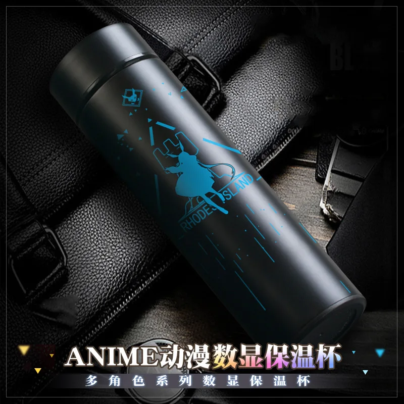 

Game Arknights W Exusiai SilverAsh Amiya Thermos Cup Temperature Display Vaccum Cup Student Water Cup Water Bottle Xmas Gift