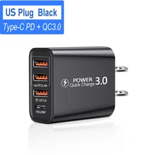 PD 20W USB 3.0 Type-C Charger Fast Quick Charge Mobile Phone For Iphone 11 12 13 Samsung Xiaomi Android Ipad C Power Adapter