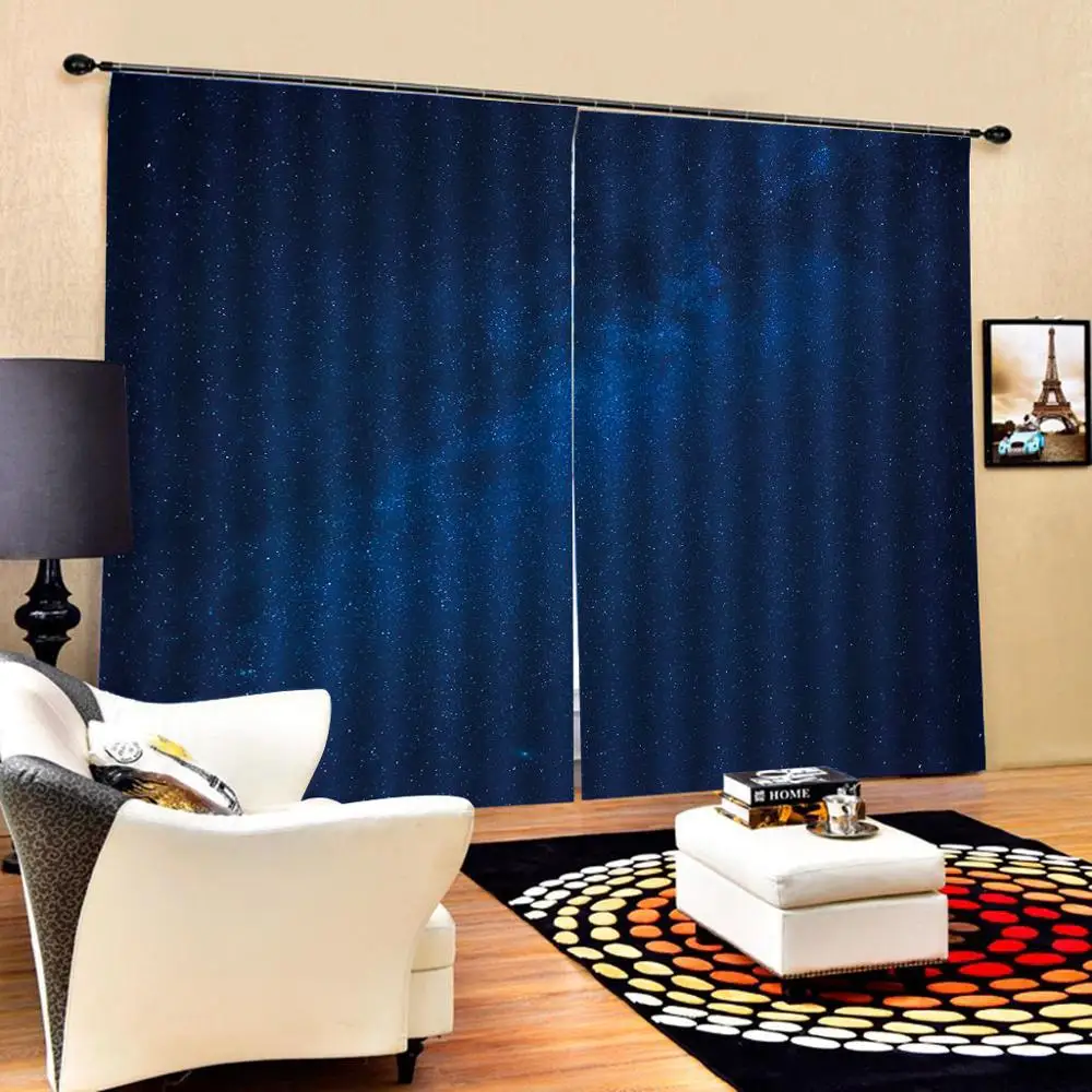 Современные мерцающие занавески Satrry небесно-голубые для детской комнаты спальни