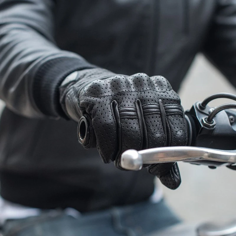 Мотоциклетные перчатки гоночные для мотокросса из натуральной перфорированной