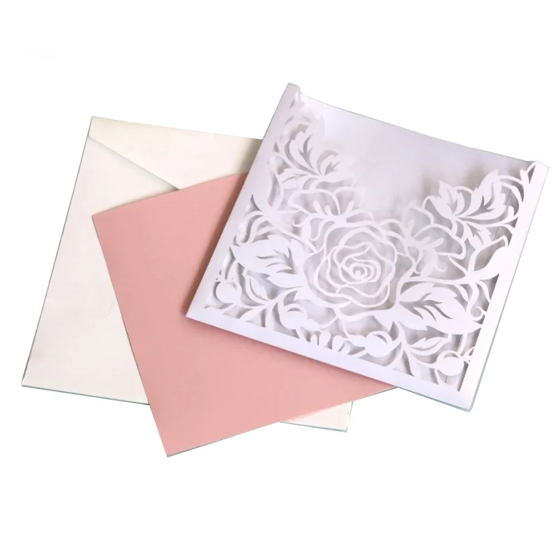 50 шт. Цвет: пурпурно-красный лазерная резка Обручение Европейский стиль дизайн