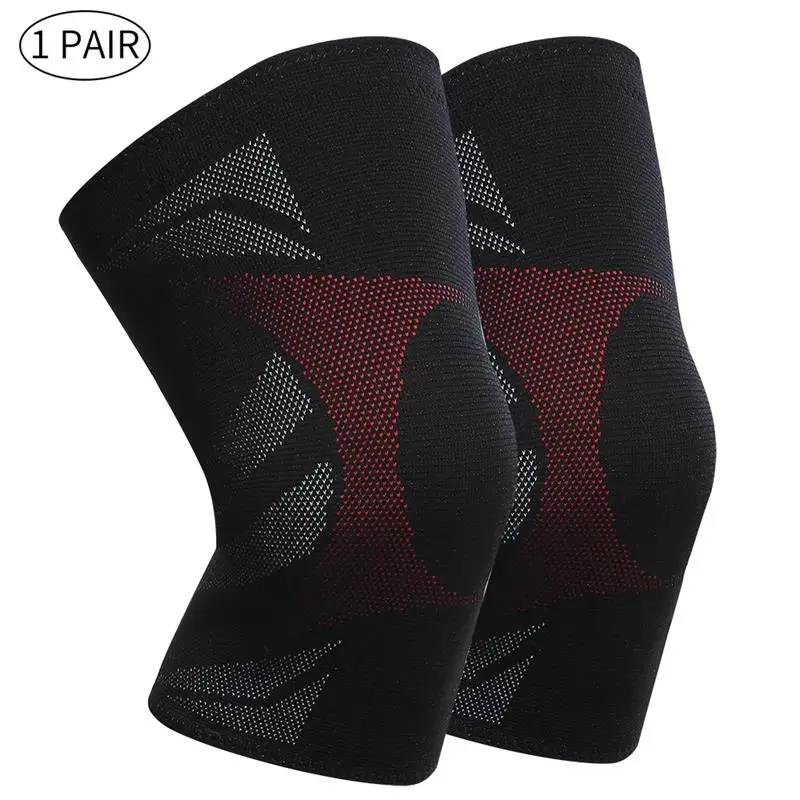 RED 2PCS Veidoorn 1prs компрессионные наколенники для поддержки колена для спортивных тренировок баскетбольные суставы обезболивающие наколенники для бега - Цвет: RED 2PCS