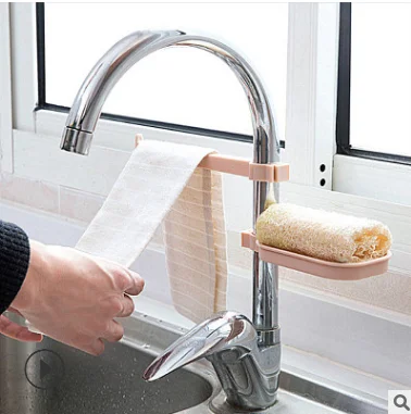 Faucet cistern to receive water of sponge dishcloth kitchen things wears combination suit | Дом и сад