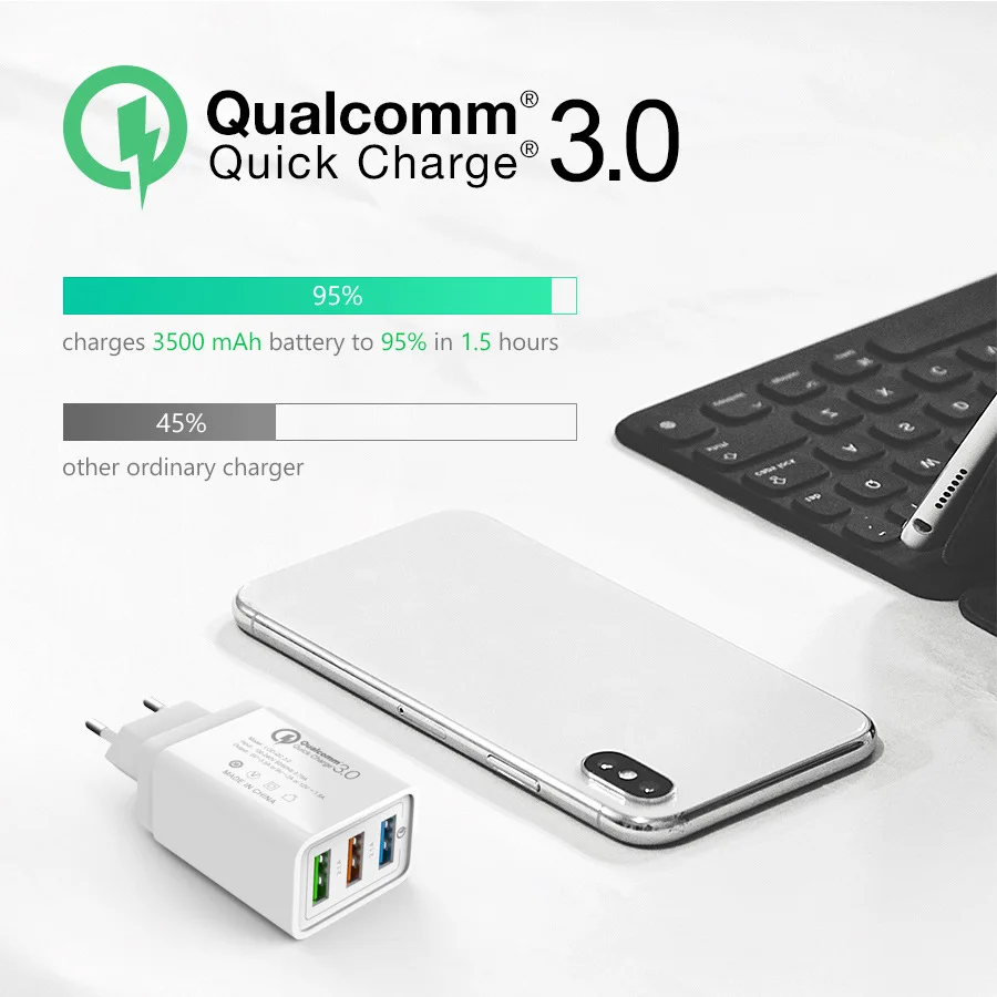 48 Вт быстрое зарядное устройство 3 0 USB для samsung A50 A30 iPhone 7 8 huawei P20 планшет QC