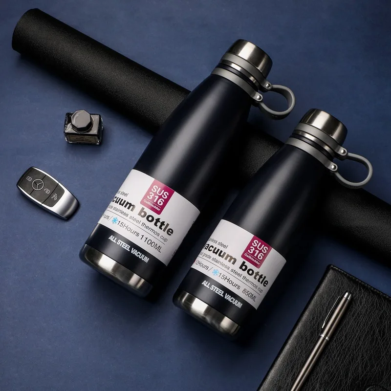 Большой Термос 650-1100 мл вакуумные колбы Изолированная Термокружка Из Нержавеющей
