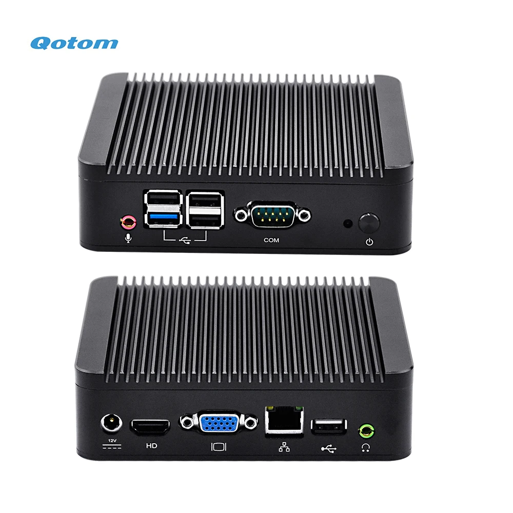 Qotom мини-ПК j1900 Процессор четырехъядерный 2 0 ГГц бег 24/7 безвентиляторный