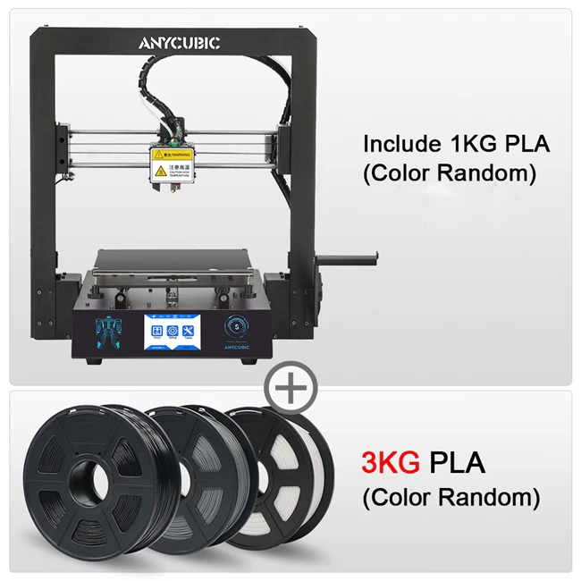 ANYCUBIC Mega-S 3d принтер Модернизированный экструд размера плюс TFT сенсорный экран Настольный FDM дешевый 3d Принтер Комплект impresora 3d drucker - Цвет: Mega-s Add 3KG