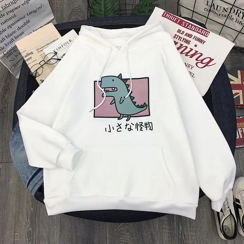 Hoodies Oversized Print Kangaroo Pocket Sweatshirts Hooded Harajuku Spring Student Vintage Korean Pullovers Women Sweetshirts
