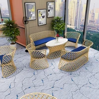 single sofa chair nordic minimalist wrought iron sofa desks meeting room living room office multi person modern fabric golden
