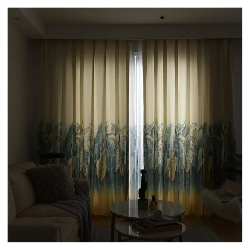 

Modern Simple Tree Leaf Printing Curtains for Living Dining Room Bedroom.