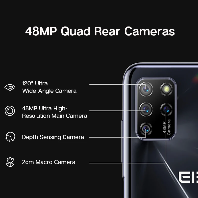 Новый ELEPHONE U5 4GB 128GB смартфон 48MP Quad камеры заднего 6 4 &quotFHD + безрамочный экран с