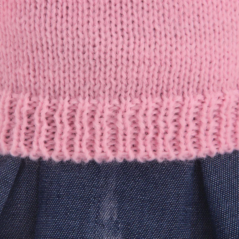 Свитер ручной работы + джинсовая юбка с бантом украшение для 18-дюймовой