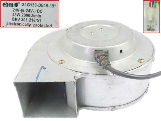 

ebmpapst G1G133-DE19-15 DC 24V 45W 4-Wire 180x171x81mm Fan Power Speed governor