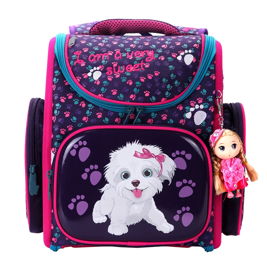2022 Kids Grade 1-4 Cartoon School Bags Backpack for Girls Dog Pattern Children Orthopedic Schoolbag Backpacks Mochila Infantil