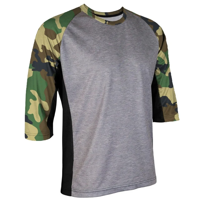 

2021 Outdoor 3/4 sleeves Summer Quality Breathable Customize T shirt Mtb Motocross Cycling DH MX Downhill Bike Jersey Clothing