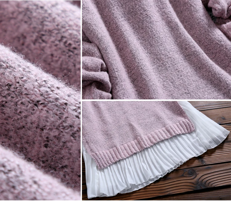 Mori Girl шифон тянущийся свитер платье осень зима Япония Одежда для женщин длинный