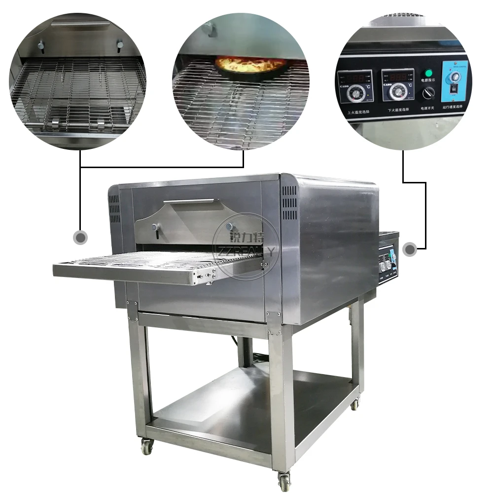 

Stainless Steel Baking Oven Commercial Pizza Gas Conveyor Oven For Bakery Equipment Combo Top Sale Balanced Heating