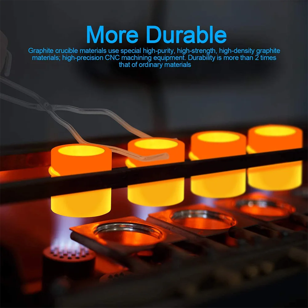 

4pcs Melting Quartz Graphite High Purity Jewelry Making Repairing Gold Plated Crucible Set Torch Non Ferrous Pot Casting Tools