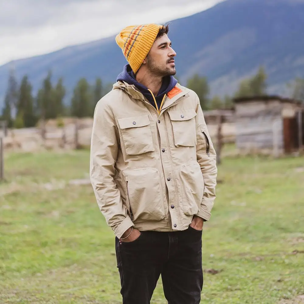 Мужская куртка SIMWOOD стильная полевая с капюшоном и множеством карманов карго со