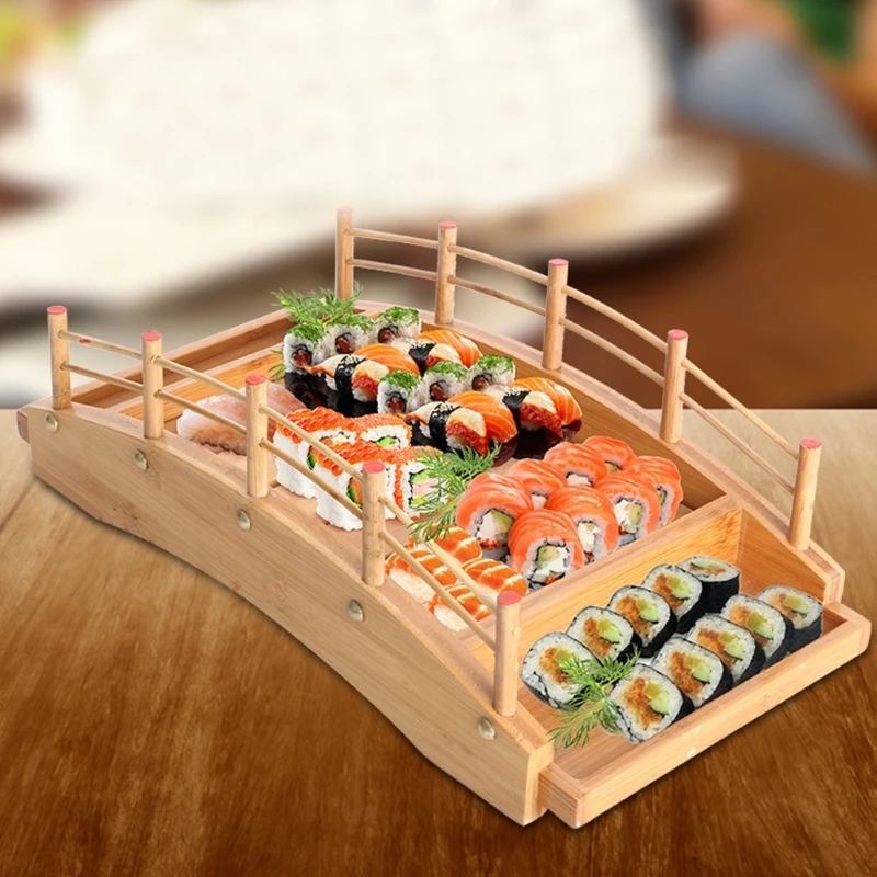 Поднос для суши 264D из бамбука бытовой сервировочный поднос в японском стиле
