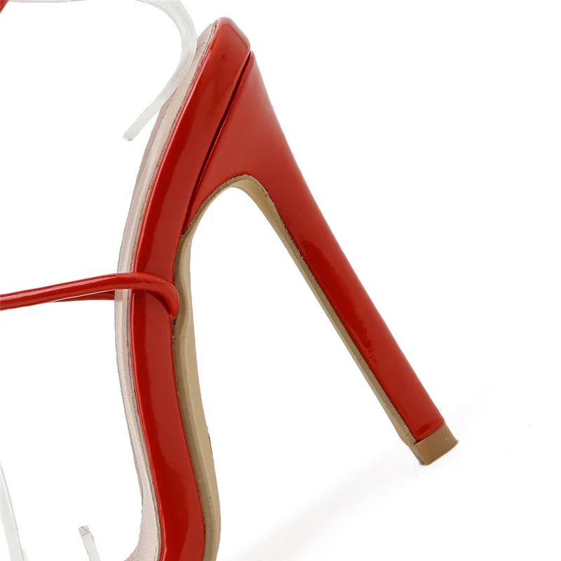 Босоножки женские с перекрестными завязками туфли на высоком каблуке 11 5 см фетиш