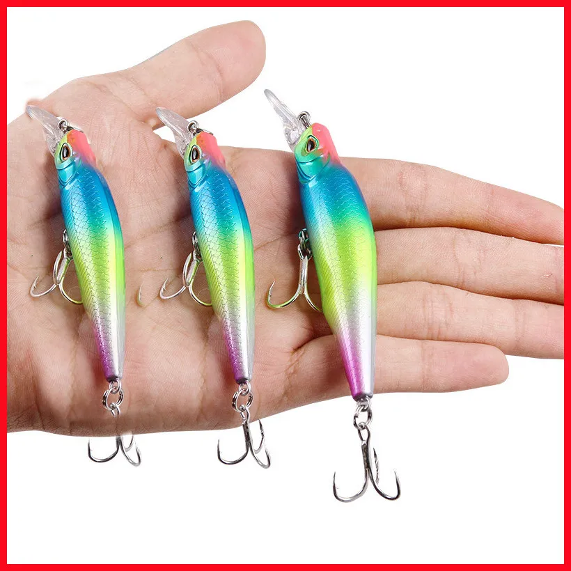 

1PCS Black Minnow Floating Wobblers Pike Fishing Lure Artificial Hard Bait Swimbait Crankbaits Swimbait For Fish Lures Tackle