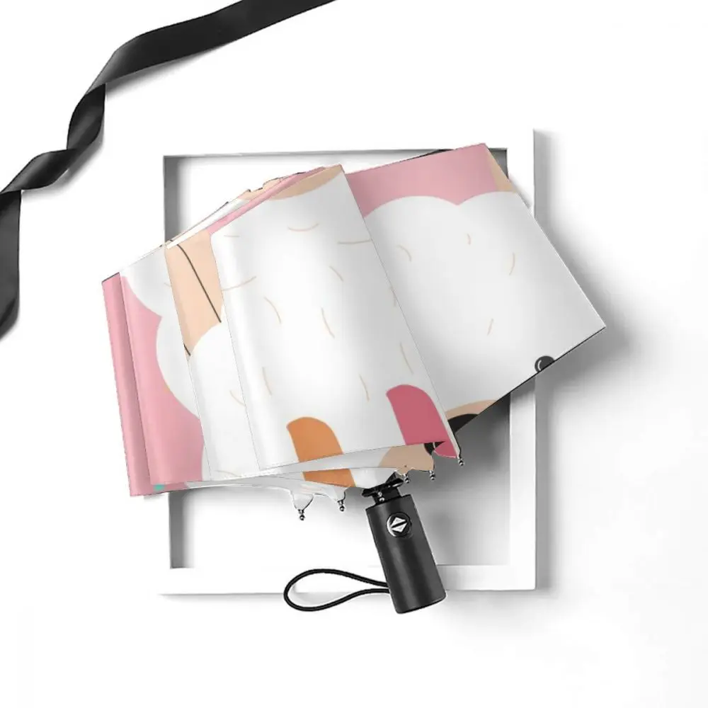 Miglior Ombrello Automatico Pioggia Donna Ombrello A Tre Pieghe Divertente Lama Alpaca Ombrello Antivento Ombrello Impermeabile Femminile