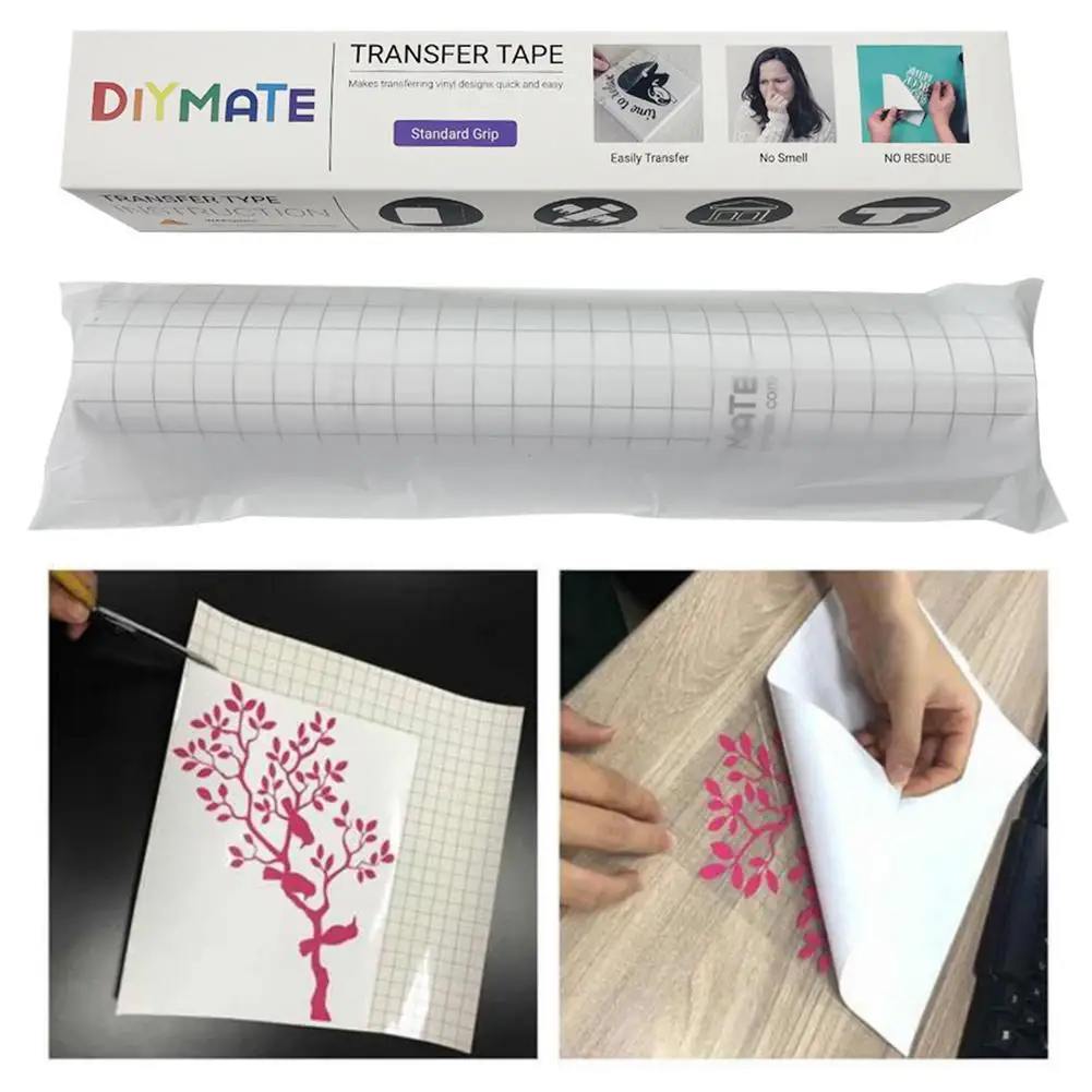

120x12in Vinyl Transfer Paper Tape Roll Transfer Tape for Self Adhesive Vinyl for Signs Stickers Decals Walls Doors Windows