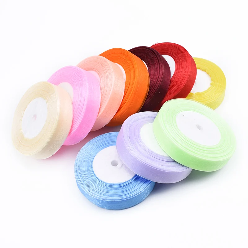 

50 yards/roll 2CM cheap Chiffon yarn Ribbon diy gifts box Bride's wrist Corsage accessories wedding home decoration accessories