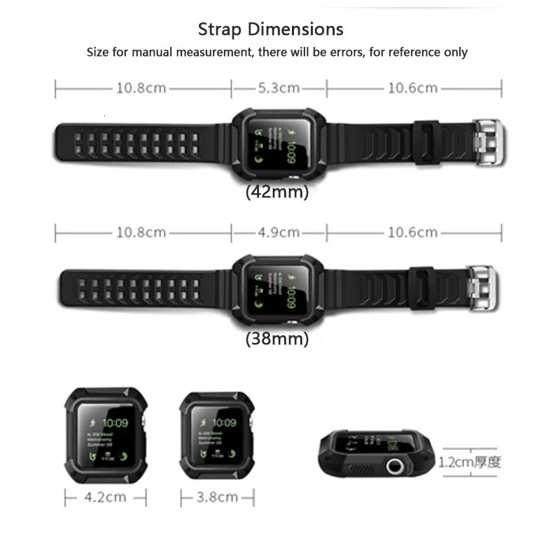 ТПУ резиновый ремешок для часов с прочным защитным чехлом для Apple Watch 44 мм 40 мм iwatch series 5 4 3 2 1 38 42 мм ремешок рамка для браслета