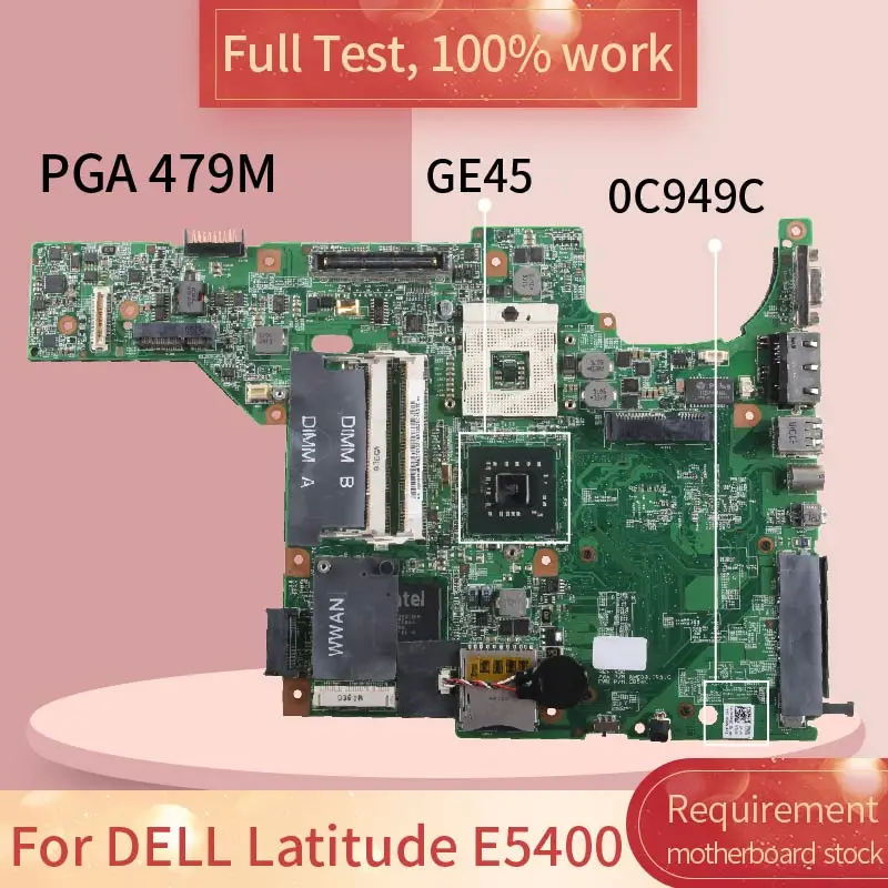 para Dell Latitude m Ddr2 Notebook Placa-mãe Teste Completo 100% Trabalho E5400 0c949c Ge45 Pga 479