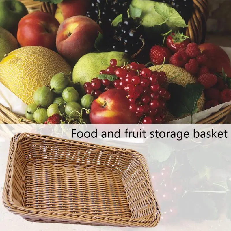 Плетеная корзина из ротанга для хранения фруктов и овощей кухонная коробка
