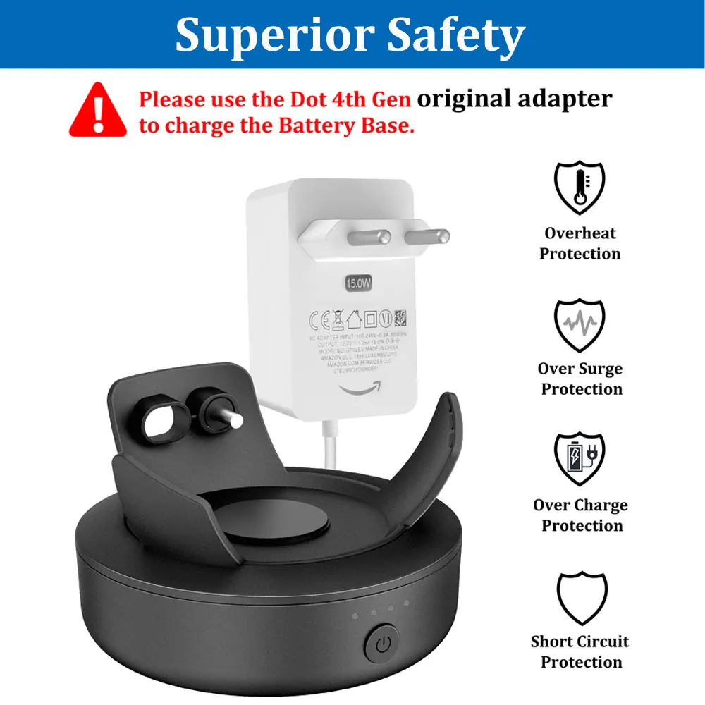 SOKUSIN 10000mAh/5000mAh Battery Base Holder for Alexa Echo Dot 4 4th Generation Smart Speaker Charging Stand Chargable Rack | Электроника
