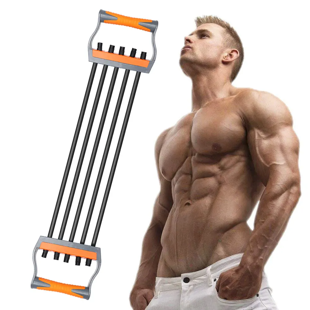 

Chest Expander Ajustable Arm Strength Puller Exercise Fitness Elastic Cable Rope Bodybuilding Gym 5 Tubes Resistance Bands