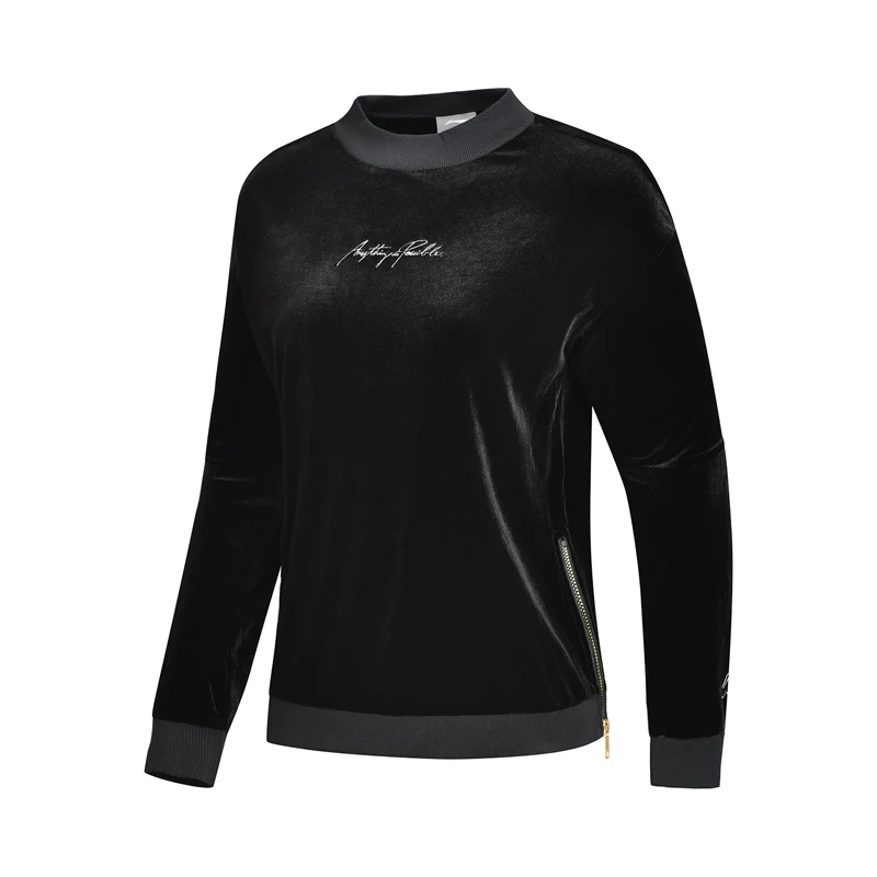 Li-Ning женский сверхмодный свитер свободный крой бархат 92% полиэстер 8% спандекс