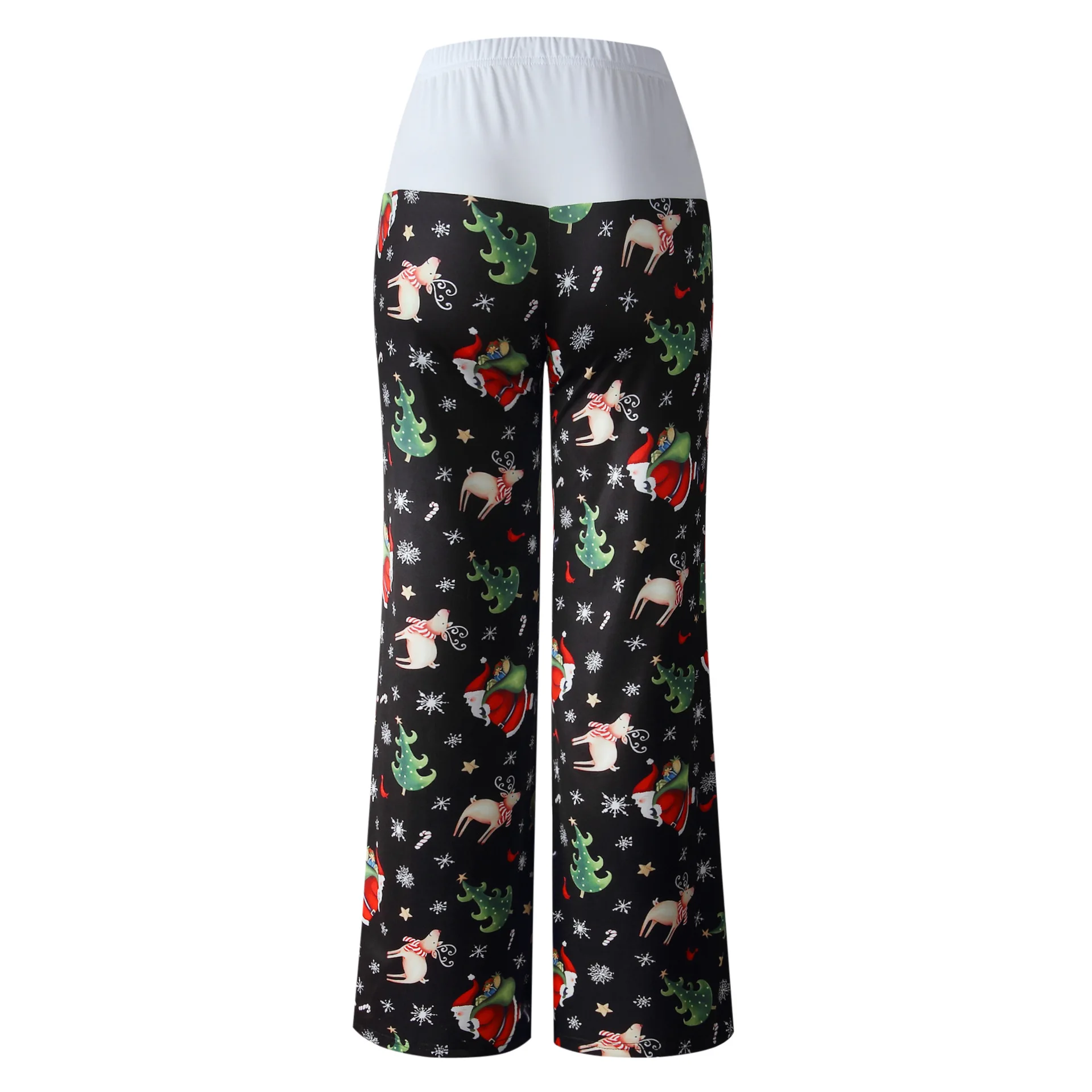 Boho пляжные джоггеры рождественские женские брюки летние брюки повседневные длинные брюки-Палаццо широкие брюки для женщин спортивные штаны