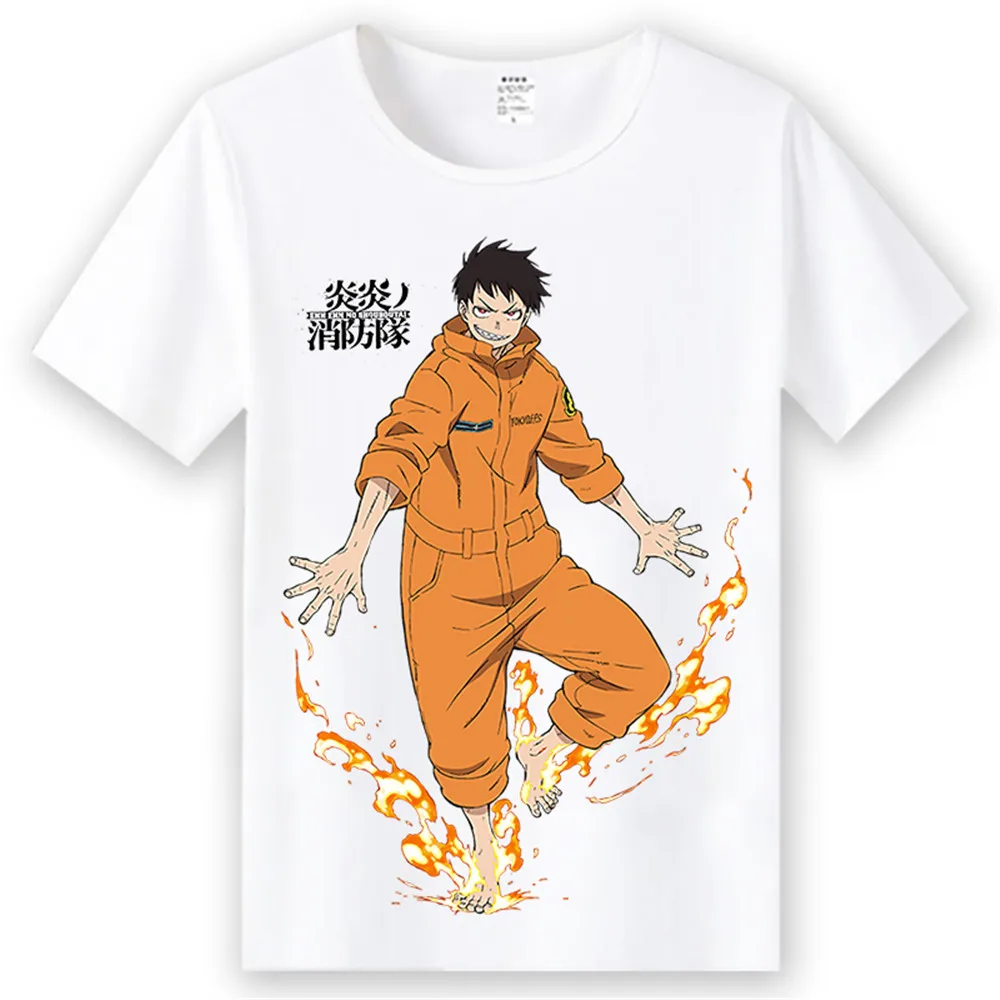 Новый аниме Enn no Shouboutai Fire Force футболка Shinra Kusakabe косплей дети взрослая с коротким