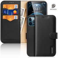 for iphone 1212pro12promax case dux ducis hivo series flip cover luxury leather wallet case with cardscash slots steady stand