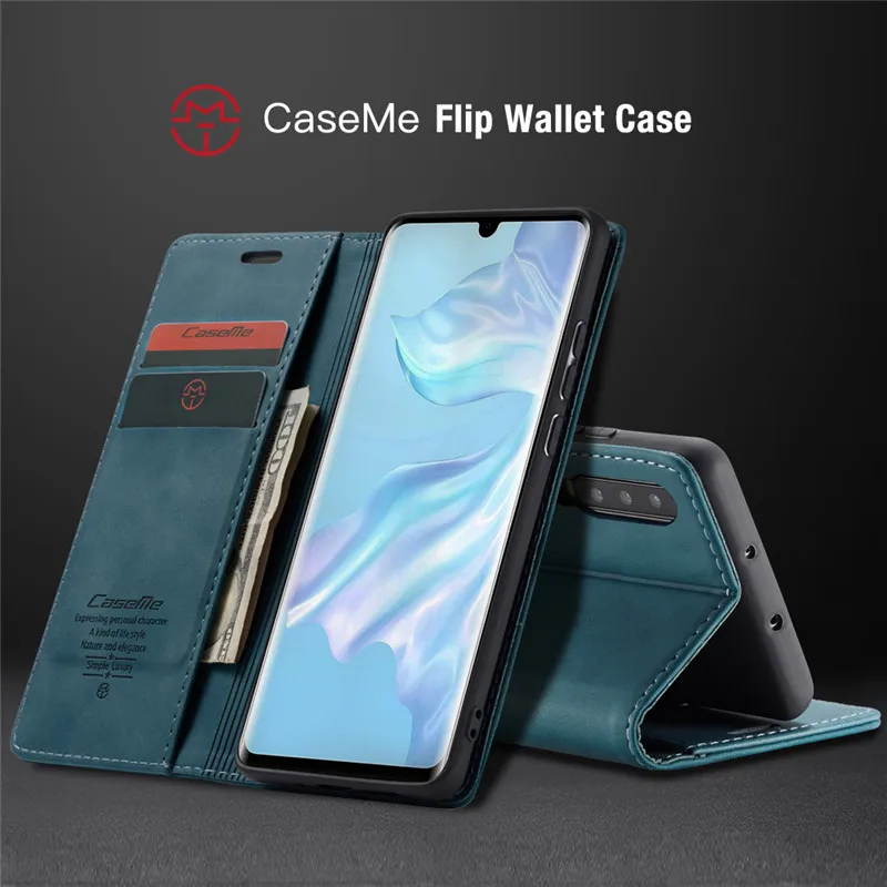 Синий Кожаный чехол-книжка в стиле ретро для huawei P Smart, чехол-кошелек для huawei mate 30 P30 Lite P20 Pro Honor 10 Lite/9 Lite, чехол - Цвет: Синий