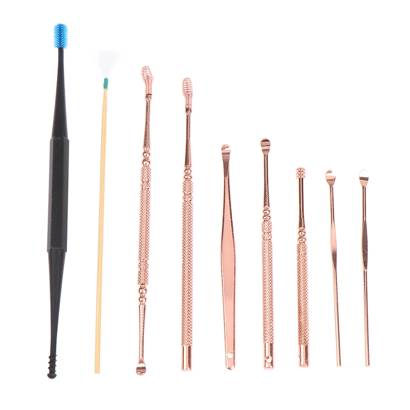 

5/6/9Pcs Portable Ear Cleaner Set Ear Cleaning Spiral Earpick Ear Wax Remover Ear Curette Spiral Ear Spoon Earpick Set