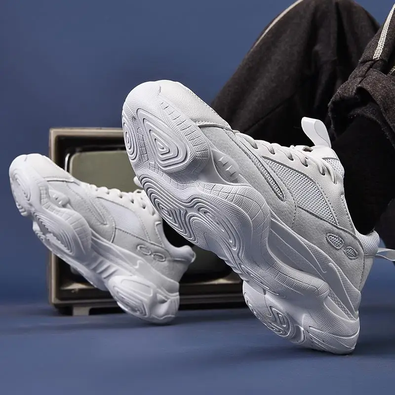 

Men Running Shoes Breathable Mesh Casual Sneakers Fashion Adult Men Sport Shoes Male Trainers Mocassin Homme Chunky Dad Shoes