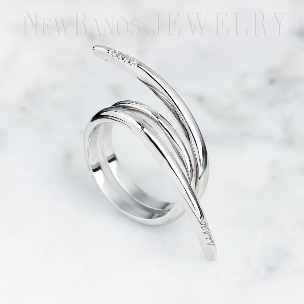 Женское многослойное кольцо с фианитом RGY82|fashion rings|ring fashionring ring |