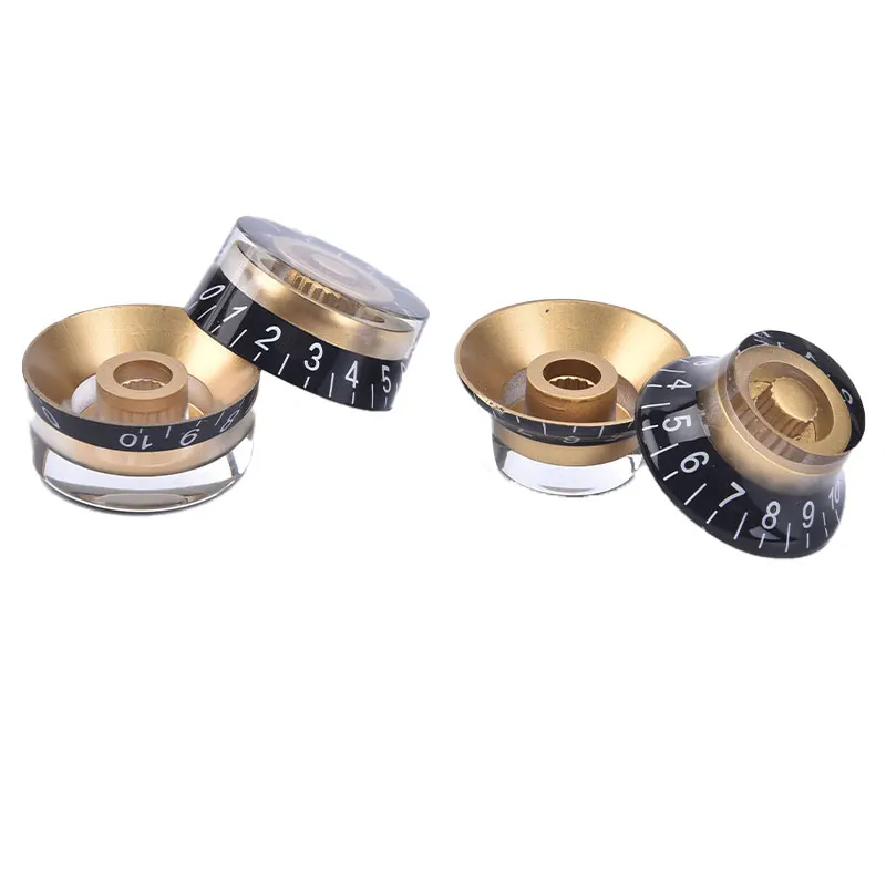 

4pcs Electric Guitar Volume Tone Knob Top Hat Straight Guitar Speed Control Knob Plastic Guitar Accessories