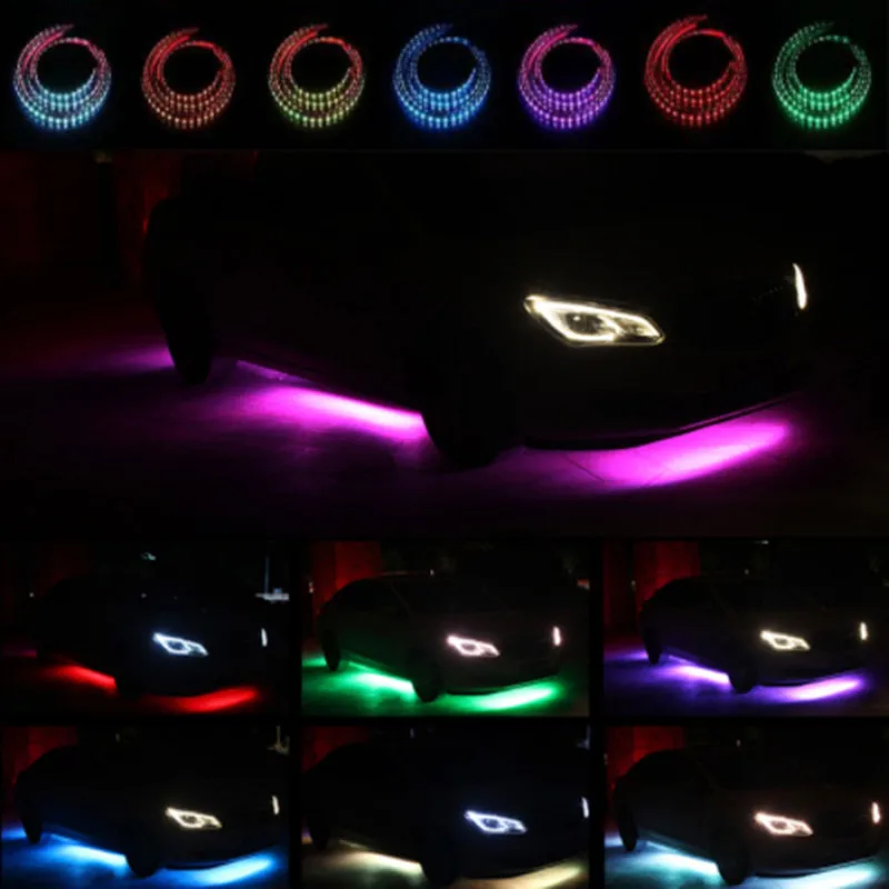 Гибкая светодиодная лента RGB для подсветки автомобиля декоративная лампа с