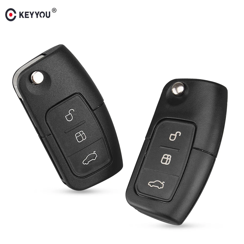 Раскладной ключ KEYYOU 433 МГц 4D60 с 3 кнопками складной пульт дистанционного