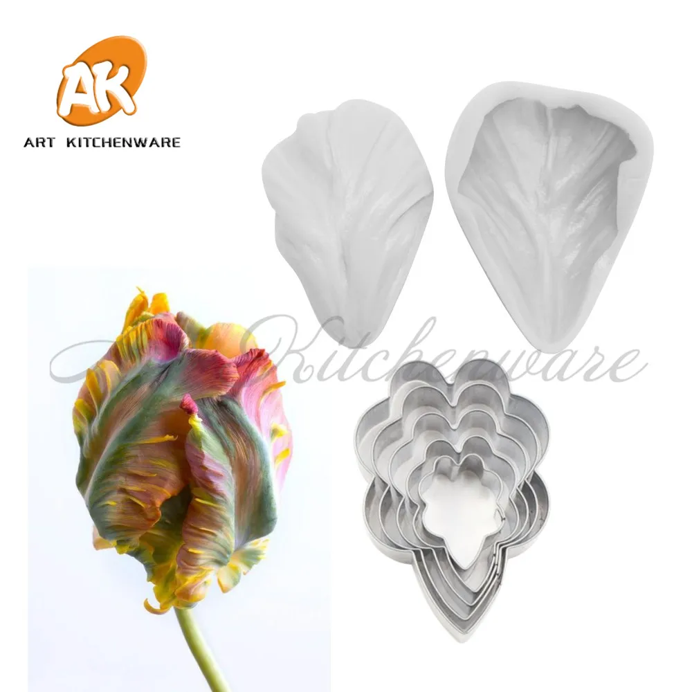 

7 шт., силиконовая форма в виде лепестков тюльпана, из нержавеющей стали