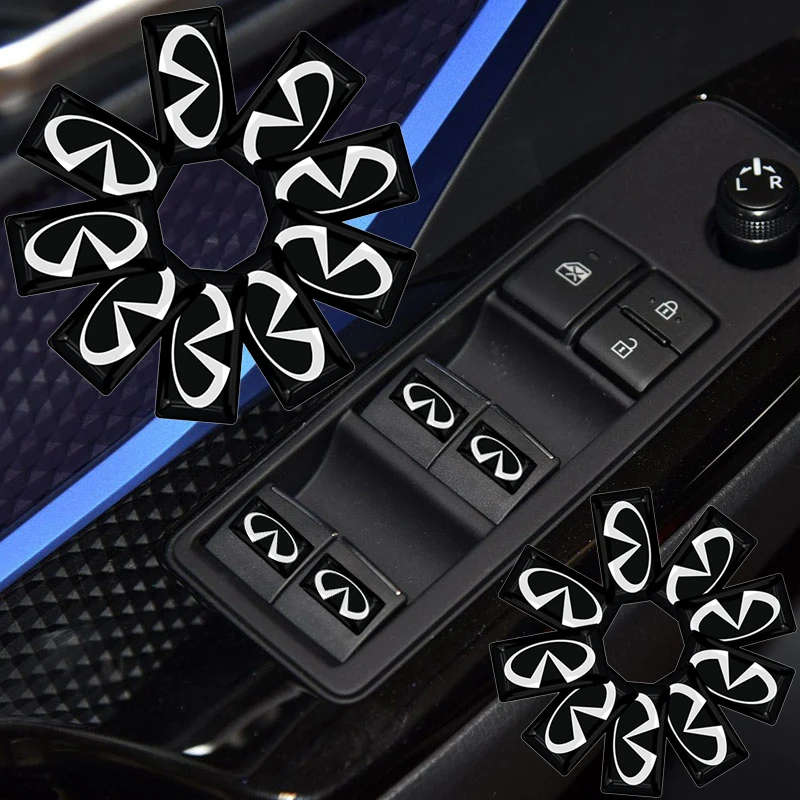 

10pcs Car Sticker Auto Paster for INFINITI Q50 Q30 FX G37 QX70 Q60 G20 QX30 FX35 FX37 QX37 G25 QX56 QX80 QX60 Automotive Goods