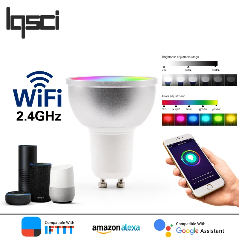 Умный светодиодный светильник ing E14 E27 Wi Fi лампа 9 Вт поддержка RGB Alexa /Google