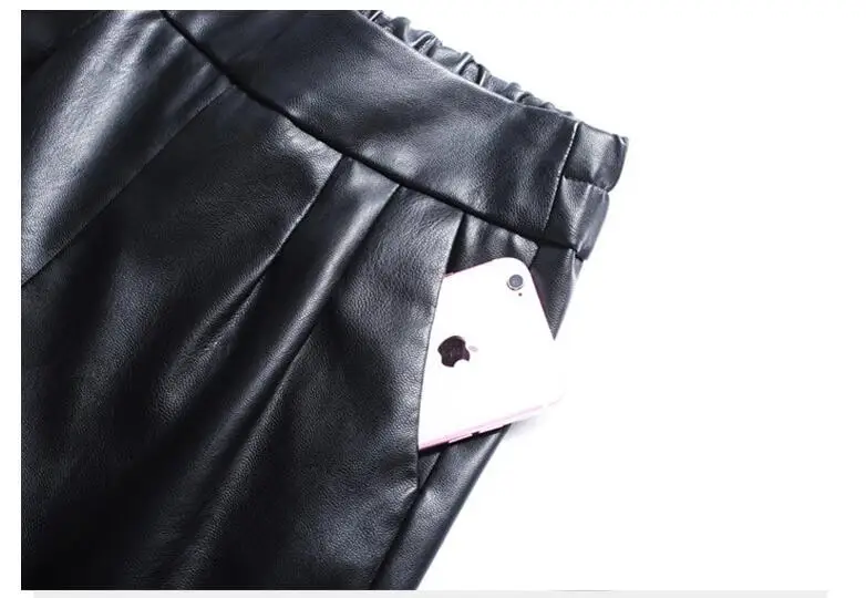 4XL широкие брюки из искусственной кожи в стиле хип-хоп,, женские черные брюки больших размеров, женские свободные узкие брюки с высокой талией LT794S50