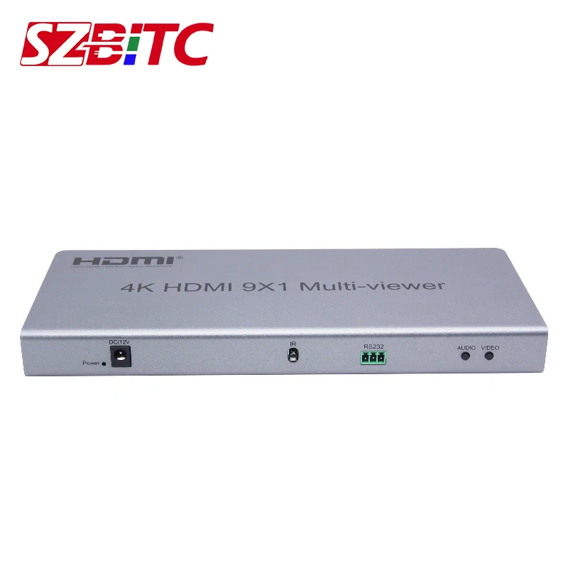 SZBITC 4K HDMI 9x1 Quad Multi-viewer 9 in 1 out with Seamless Switching IR Control Divider Switcher For Camares PC | Электроника